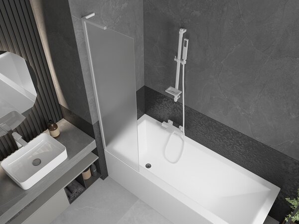 Mexen Next L, paravan de baie cu 1 aripă 50 x 150 cm, sticlă mată 6 mm, profil alb, 895-050-000-03-30-20