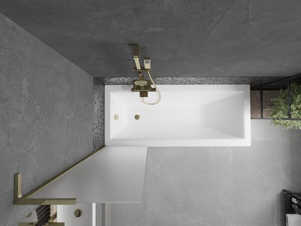 Mexen Next L, paravan de baie cu 1 aripă 50 x 150 cm, sticlă mată 6 mm, profil auriu lucios, 895-050-000-03-30-50