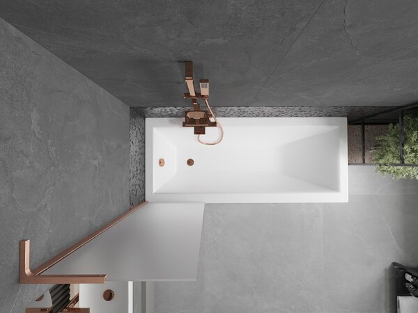 Mexen Next L, paravan de baie cu 1 aripă 50 x 150 cm, sticlă mată 6 mm, profil cupru, 895-050-000-03-30-65