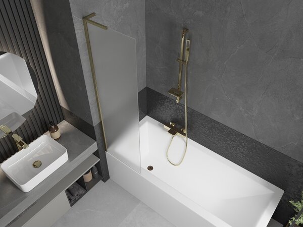 Mexen Next L, paravan de baie cu 1 aripă 50 x 150 cm, sticlă mată 6 mm, profil auriu lucios, 895-050-000-03-30-50