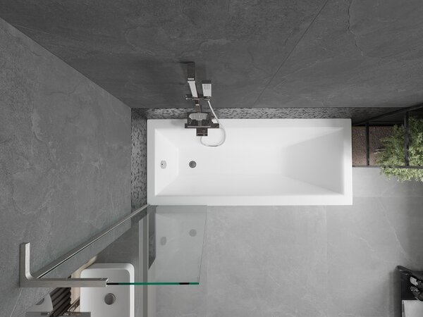 Mexen Next L, paravan de baie cu 1 aripă 50 x 150 cm, transparent, sticlă transparentă de 6 mm, profil din oțel periat, 895-050-000-03-00-97