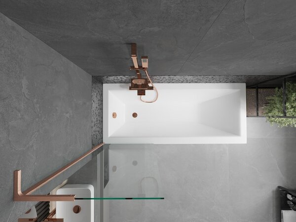 Mexen Next L, paravan de baie cu 1 aripă 60 x 150 cm, sticlă transparentă de 6 mm, profil de cupru, 895-060-000-03-00-65
