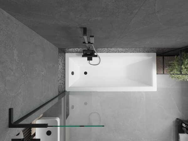 Mexen Next L, paravan de baie cu 1 aripă 60 x 150 cm, sticlă transparentă de 6 mm, profil negru, 895-060-000-03-00-70