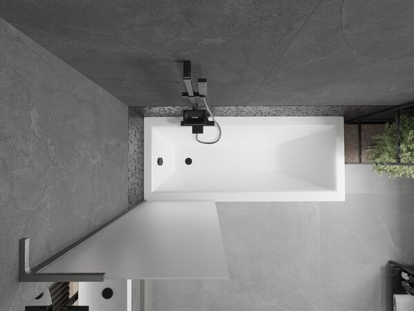Mexen Next L, paravan de baie cu 1 aripă 60 x 150 cm, sticlă mată de 6 mm, profil grafit, 895-060-000-03-30-66