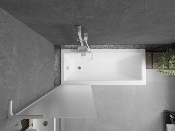 Mexen Next L, paravan de baie cu 1 aripă 60 x 150 cm, sticlă mată 6 mm, profil alb, 895-060-000-03-30-20