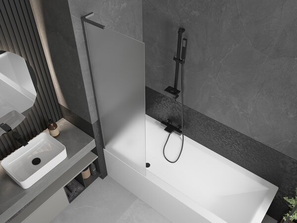 Mexen Next L, paravan de baie cu 1 aripă 60 x 150 cm, sticlă mată de 6 mm, profil grafit, 895-060-000-03-30-66
