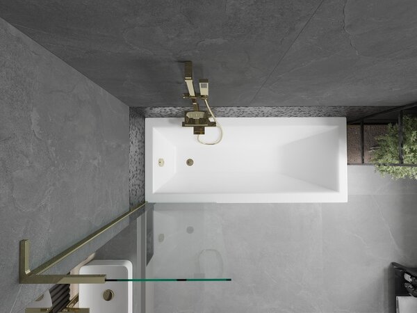 Mexen Next L, paravan de baie cu 1 aripă 60 x 150 cm, sticlă transparentă de 6 mm, profil auriu lucios, 895-060-000-03-00-50