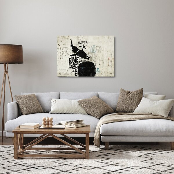 Tablou pe sticlă - Elefant deasupra solului (70x50 cm)