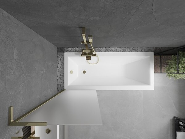 Mexen Next L, paravan de baie cu 1 aripă 60 x 150 cm, sticlă mată 6 mm, profil auriu lucios, 895-060-000-03-30-50