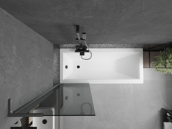 Mexen Next L, paravan de baie cu 1 aripă 60 x 150 cm, sticlă gri 6 mm, profil grafit, 895-060-000-03-40-95