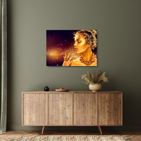 Tablou pe sticlă - Regina de aur (70x50 cm)