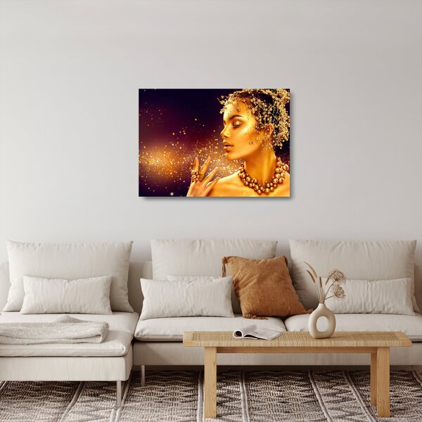 Tablou pe sticlă - Regina de aur (70x50 cm)