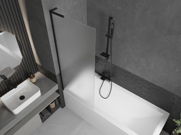 Mexen Next L, paravan de baie cu 1 aripă 70 x 150 cm, sticlă mată 6 mm, profil negru, 895-070-000-03-30-70