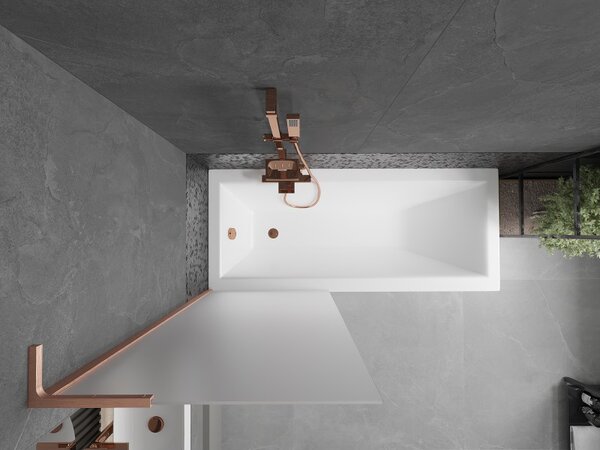 Mexen Next L, paravan de baie cu 1 aripă 70 x 150 cm, sticlă mată 6 mm, profil cupru, 895-070-000-03-30-65