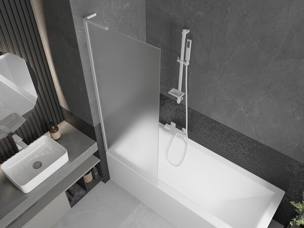 Mexen Next L, paravan de baie cu 1 aripă 70 x 150 cm, sticlă mată 6 mm, profil alb, 895-070-000-03-30-20