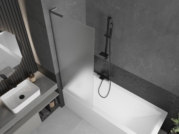 Mexen Next L, paravan de baie cu 1 aripă 70 x 150 cm, sticlă mată de 6 mm, profil grafit, 895-070-000-03-30-66
