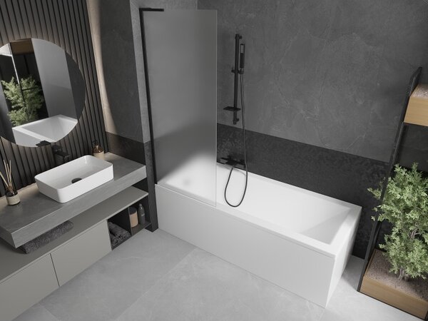 Mexen Next L, paravan de baie cu 1 aripă 70 x 150 cm, sticlă mată 6 mm, profil negru, 895-070-000-03-30-70