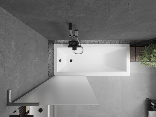 Mexen Next L, paravan de baie cu 1 aripă 70 x 150 cm, sticlă mată de 6 mm, profil grafit, 895-070-000-03-30-66