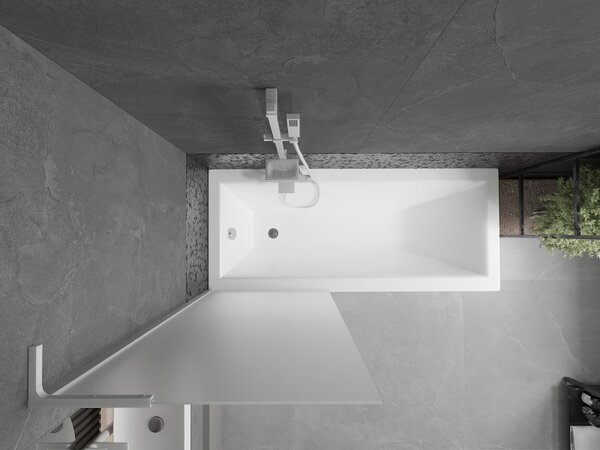 Mexen Next L, paravan de baie cu 1 aripă 70 x 150 cm, sticlă mată 6 mm, profil alb, 895-070-000-03-30-20