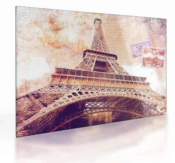 Tablou pe sticlă - Prriveliștea din Paris (70x50 cm)