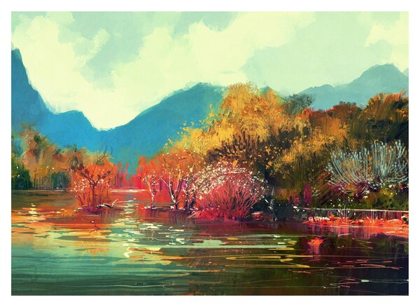 Tablou pe sticlă - Culorile toamnei (70x50 cm)