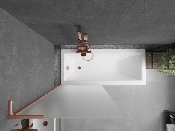 Mexen Next L, paravan de baie cu 1 aripă 80 x 150 cm, sticlă mată 6 mm, profil cupru, 895-080-000-03-30-65