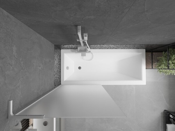 Mexen Next L, paravan de baie cu 1 aripă 80 x 150 cm, sticlă mată 6 mm, profil alb, 895-080-000-03-30-20