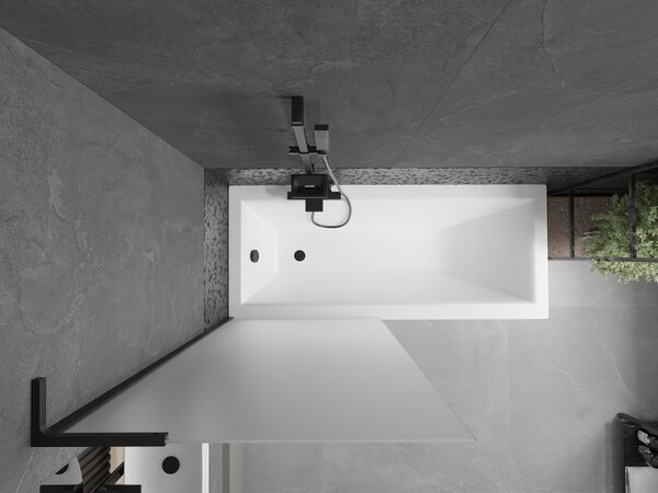Mexen Next L, paravan de baie cu 1 aripă 80 x 150 cm, sticlă mată 6 mm, profil negru, 895-080-000-03-30-70