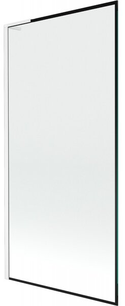 Mexen Next L, paravan de baie cu 1 aripă 90 x 150 cm, model sticlă transparentă de 6 mm, negru, profil alb, 895-090-000-03-70-20