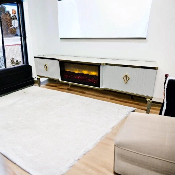 Comoda cu semineu Calvin 160x50x40 cm