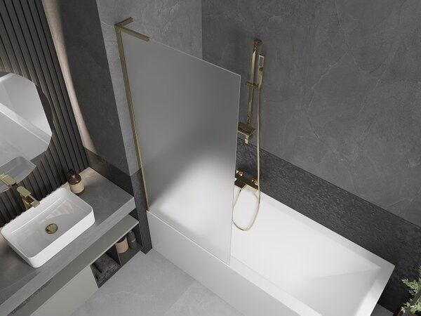 Mexen Next L, paravan de baie cu 1 aripă 80 x 150 cm, sticlă mată 6 mm, profil auriu lucios, 895-080-000-03-30-50