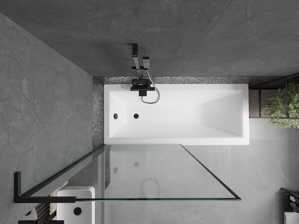 Mexen Next L, paravan de baie cu 1 aripă 90 x 150 cm, model sticlă transparentă-negru de 6 mm, profil negru, 895-090-000-03-70-70