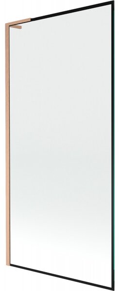 Mexen Next L, paravan de baie cu 1 aripă 90 x 150 cm, model sticlă transparentă-negru de 6 mm, profil cupru, 895-090-000-03-70-65