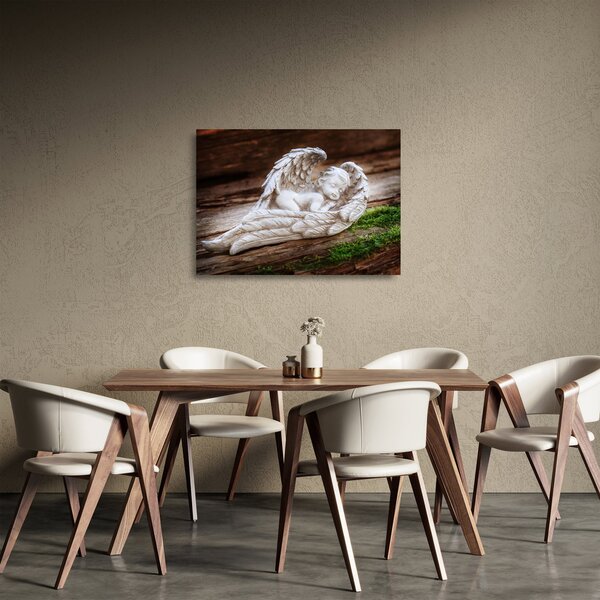 Tablou pe sticlă - Îngeraș dormind (70x50 cm)