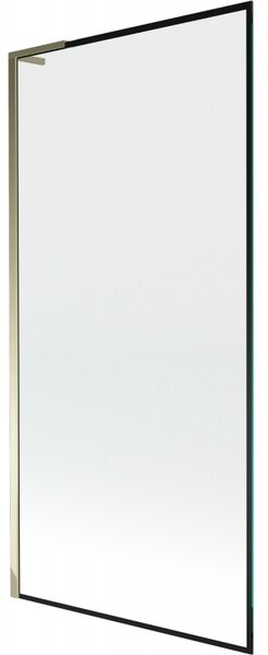 Mexen Next L, paravan de baie cu 1 aripă 90 x 150 cm, model sticlă transparentă-negru de 6 mm, profil auriu strălucitor, 895-090-000-03-70-50