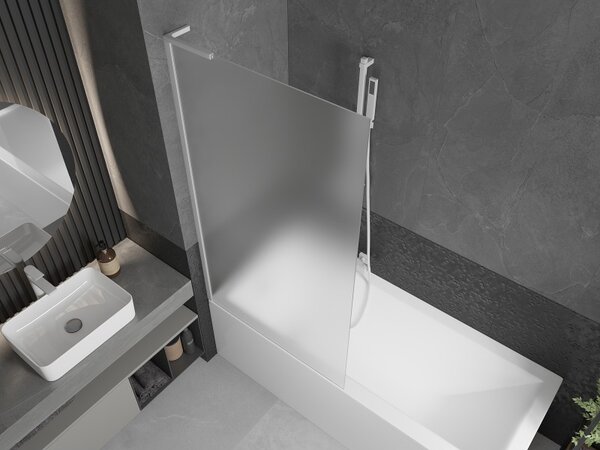 Mexen Next L, paravan de baie cu 1 aripă 90 x 150 cm, sticlă mată 6 mm, profil alb, 895-090-000-03-30-20