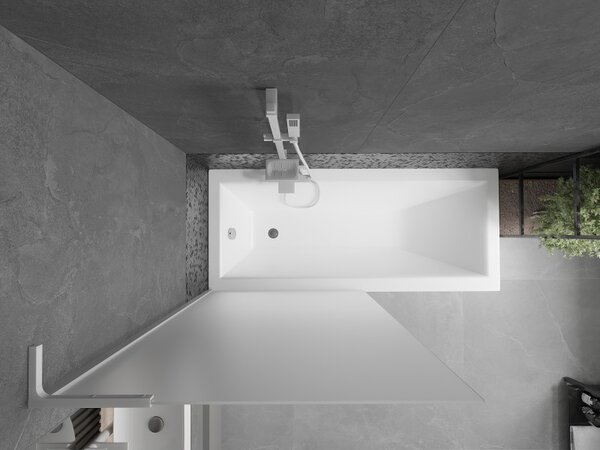 Mexen Next L, paravan de baie cu 1 aripă 90 x 150 cm, sticlă mată 6 mm, profil alb, 895-090-000-03-30-20