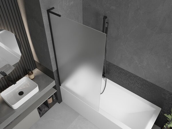 Mexen Next L, paravan de baie cu 1 aripă 90 x 150 cm, sticlă mată 6 mm, profil negru, 895-090-000-03-30-70