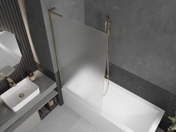 Mexen Next L, paravan de baie cu 1 aripă 90 x 150 cm, sticlă mată 6 mm, profil auriu lucios, 895-090-000-03-30-50