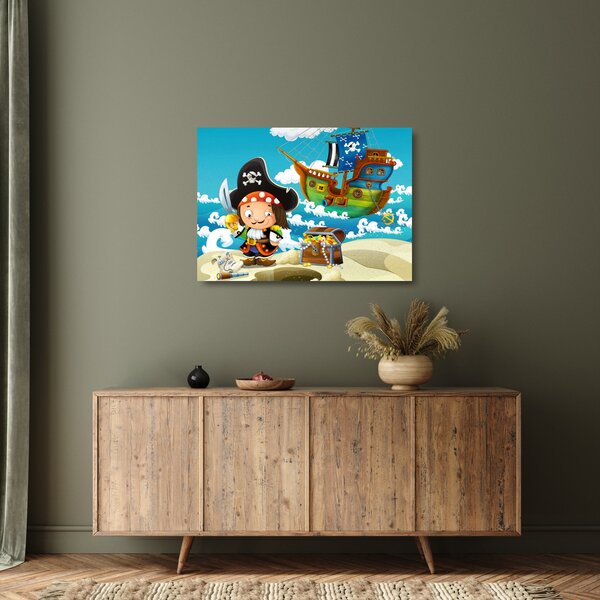 Tablou pe sticlă - Comoara piraților (70x50 cm)