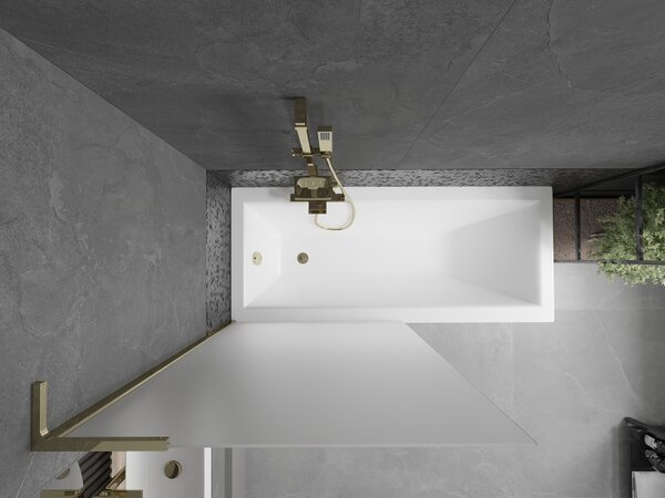 Mexen Next L, paravan de baie cu 1 aripă 90 x 150 cm, sticlă mată 6 mm, profil auriu lucios, 895-090-000-03-30-50