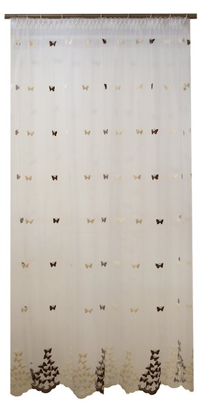 Perdea Velaria tiul fluturi brodati wenge, 180x255 cm