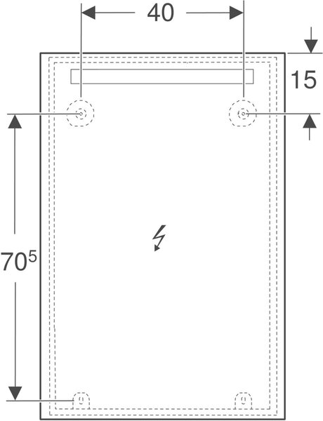 Geberit Option Basic Square oglindă 60x90 cm dreptunghiular cu iluminare 502.812.00.1