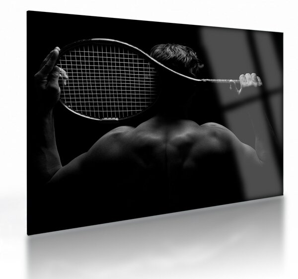 Tablou pe sticlă - Jucătorul de tenis (70x50 cm)