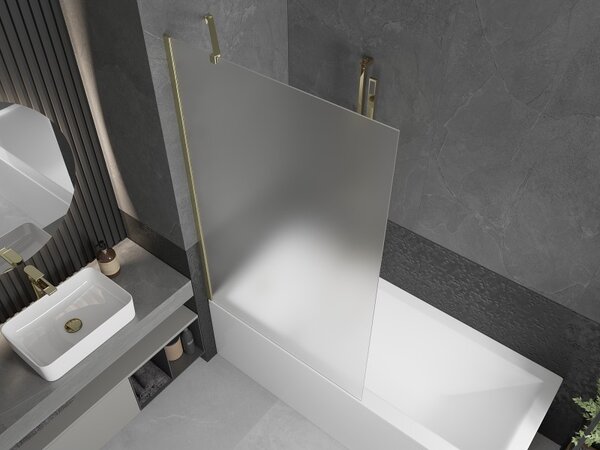 Mexen Next, paravan de baie cu 1 aripă 100 x 150 cm, sticlă mată 6 mm, auriu mat, 895-100-000-00-30-55