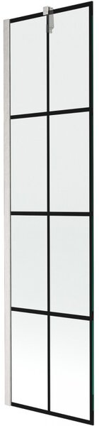 Mexen Next, paravan de baie cu 1 aripă 50 x 150 cm, sticlă transparentă de 6 mm - model negru, oțel, 895-050-000-00-77-97