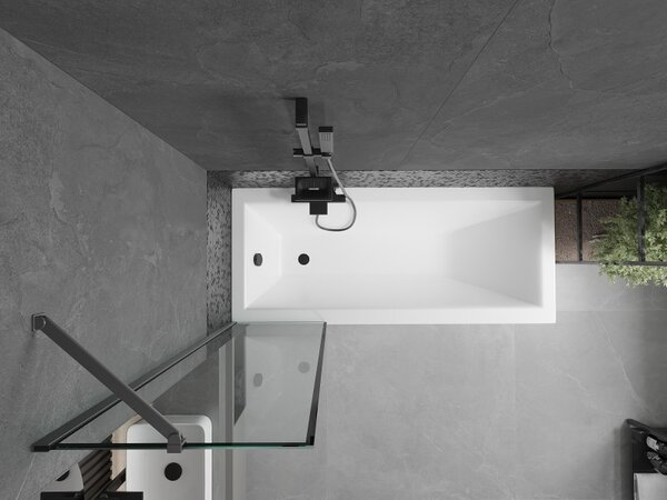 Mexen Next, paravan de baie cu 1 aripă 50 x 150 cm, sticlă transparentă de 6 mm - model negru, grafit, 895-050-000-00-70-95