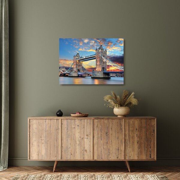Tablou pe sticlă - Tower Bridge, Londra, Anglia (70x50 cm)
