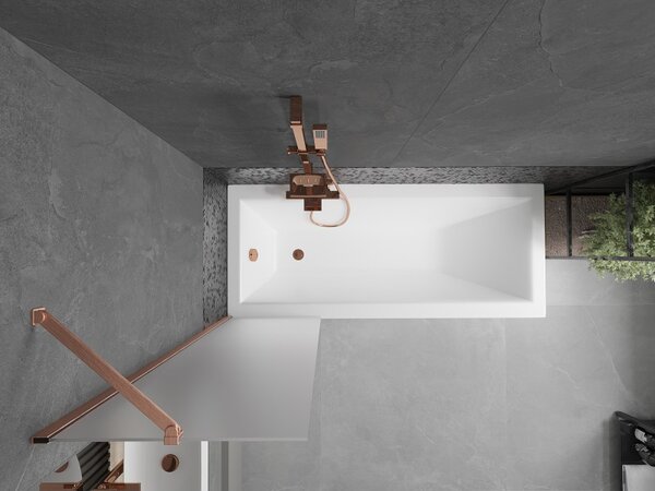 Mexen Next, paravan de baie cu 1 aripă 50 x 150 cm, sticlă mată 6 mm, cupru mat, 895-050-000-00-30-65