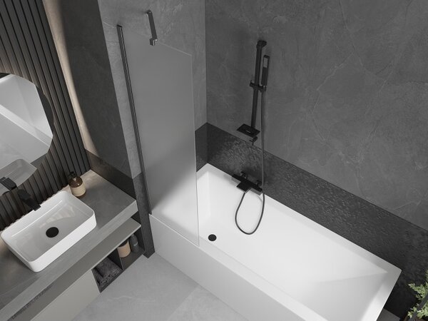 Mexen Next, paravan de baie cu 1 aripă 50 x 150 cm, sticlă mată de 6 mm, grafit lustruit, 895-050-000-00-30-66